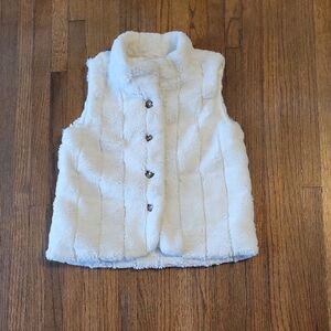Hanna Andersson Cozy White Fleece Vest